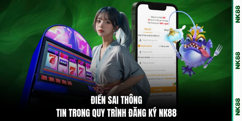 Điền sai thông tin trong quy trình đăng ký NK88