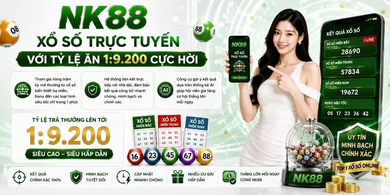 Xổ số trực tuyến nổi bật nhờ tỷ lệ trả thưởng 1:9.200